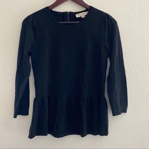 ANN TAYLOR LOFT Sweater with Peplum Black Sz S